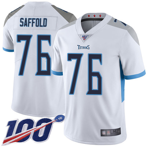 Tennessee Titans Limited White Men Rodger Saffold Road Jersey NFL Football #76 100th Season Vapor Untouchable